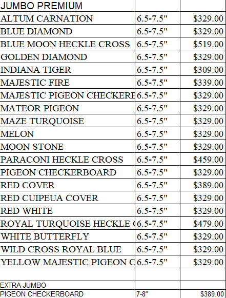 New Discus Stock List