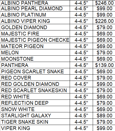 New Discus Stock list
