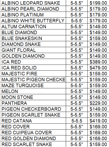 New Discus Stock list