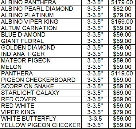 New Discus Stock list